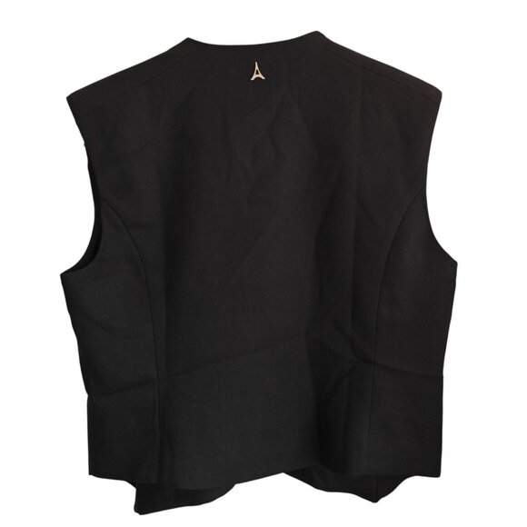 NWT Maniere De Voir Laurence Tailored Wrap Vest in Black 10 - Picture 7 of 12